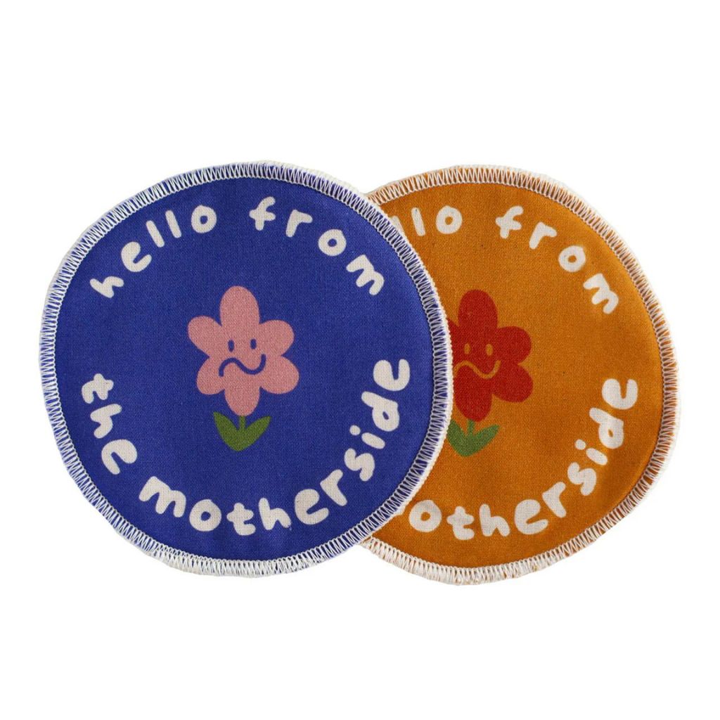 Waschbare Stilleinlagen aus Baumwolle - Flowerempower Dreierpack