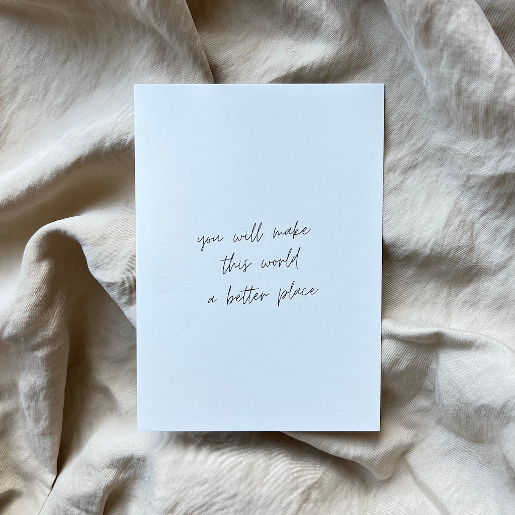 Karte "a better place baby"